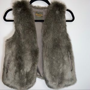 Madewell Wearmaster Gray Faux Fur Vest SZ: X-Small